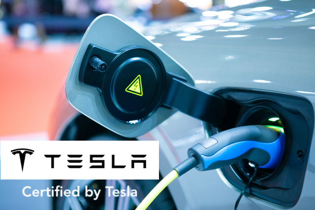 Infinity Electrical Installs an EV car charge battery energy in station certified by Tesla.